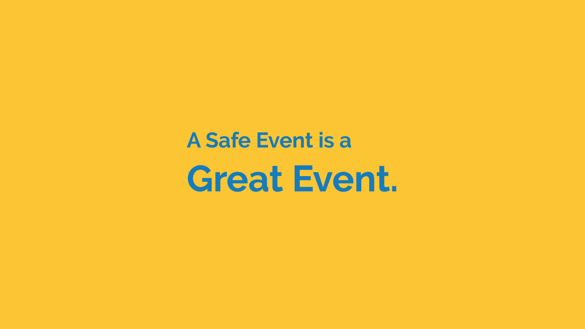 safe event text on yellow background