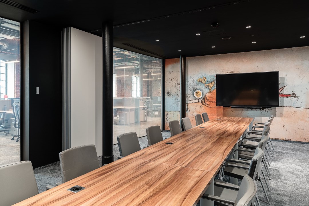 modern office meeting room with long table