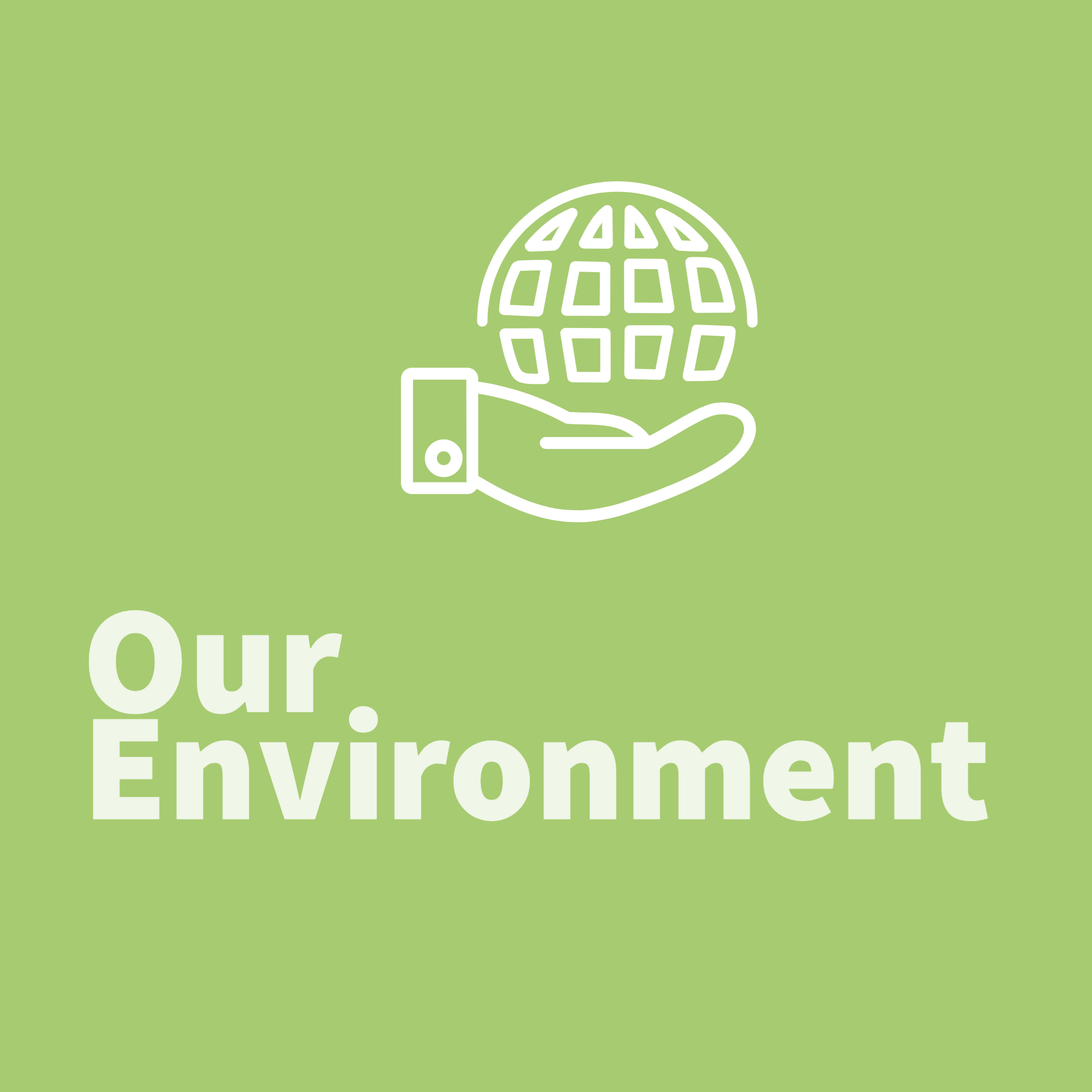 hand holding globe icon with our environment text