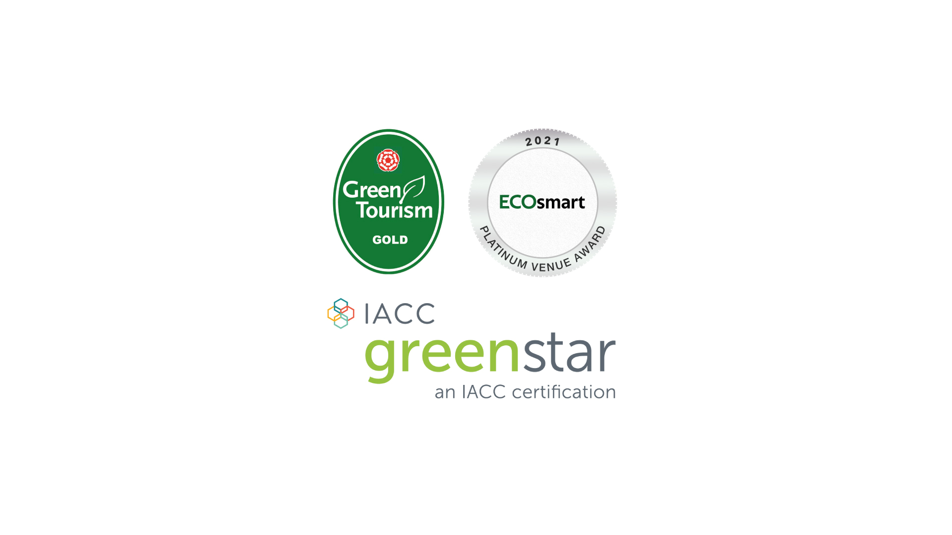 green tourism gold eco smart platinum venue award badges