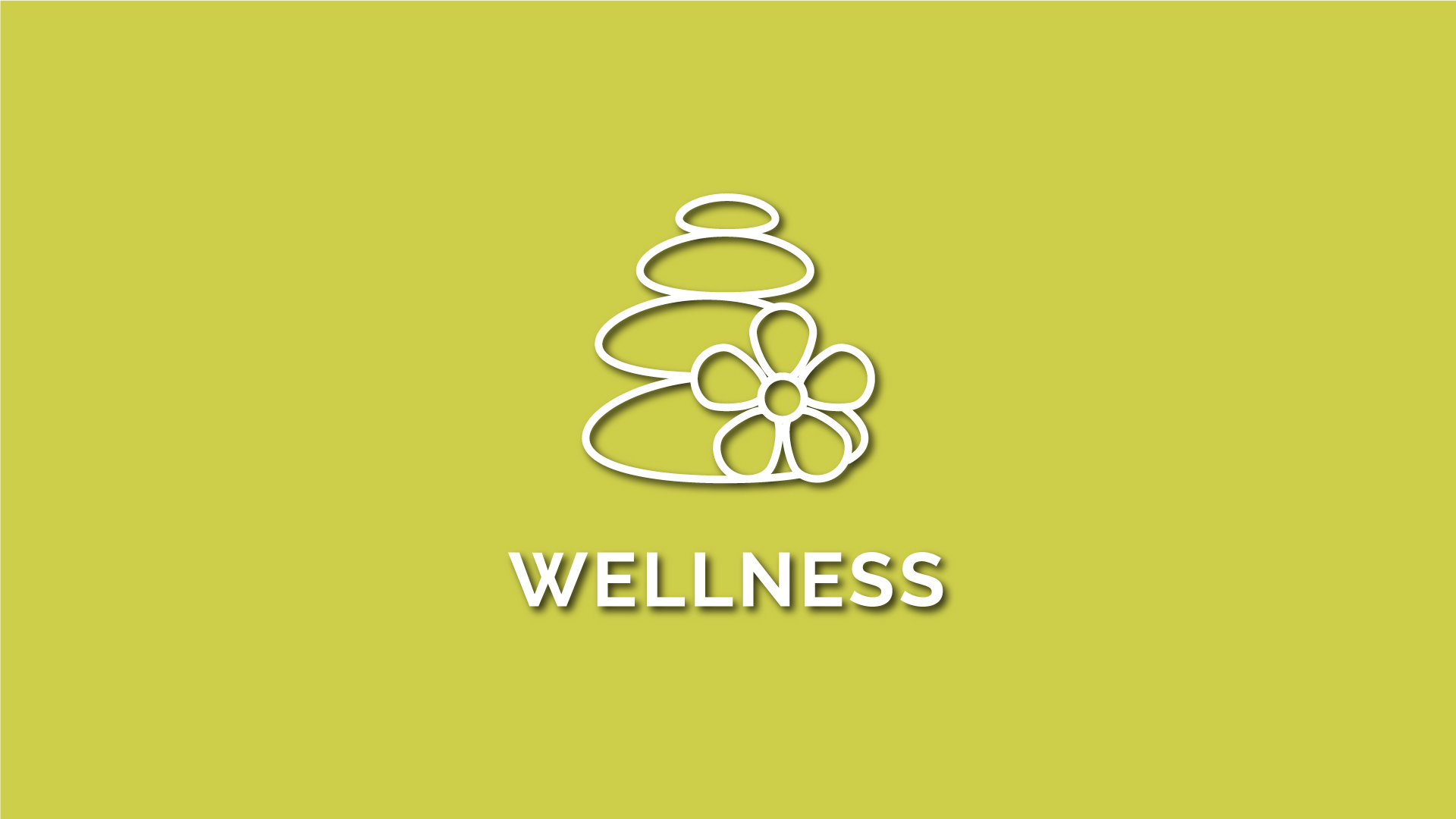 wellness stacked stones and flower green background