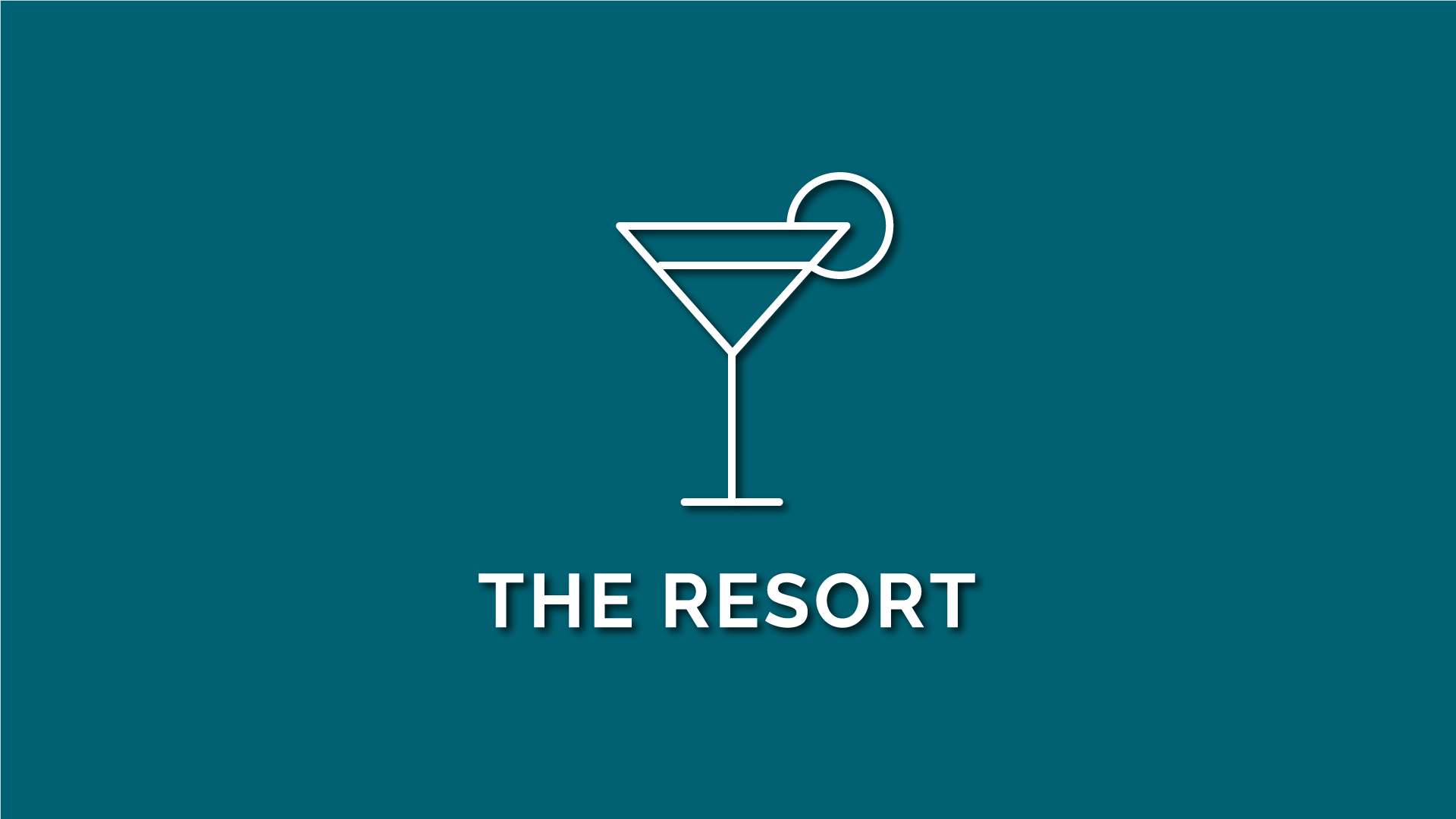 cocktail glass icon with the resort text below