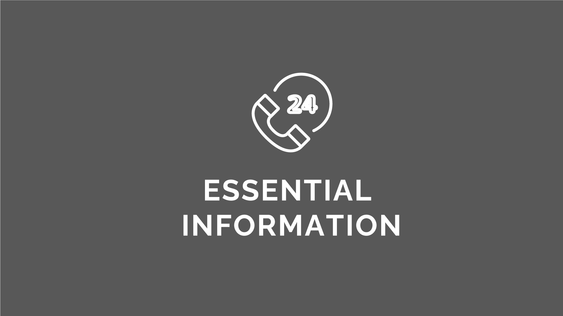 phone icon with number twenty four and essential information text