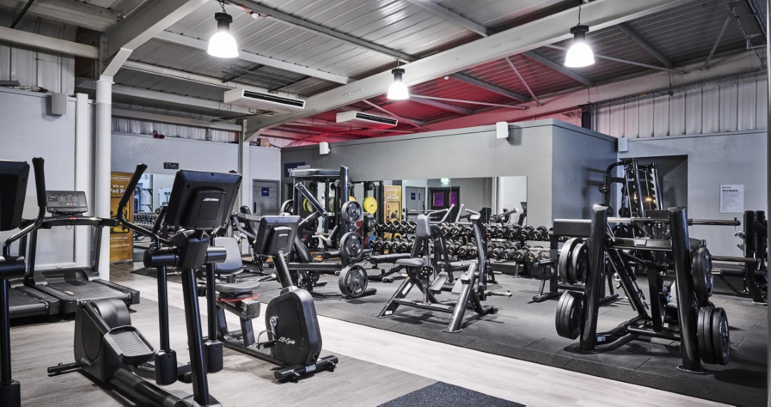 empty modern gym with weights machines and cardio equipment
