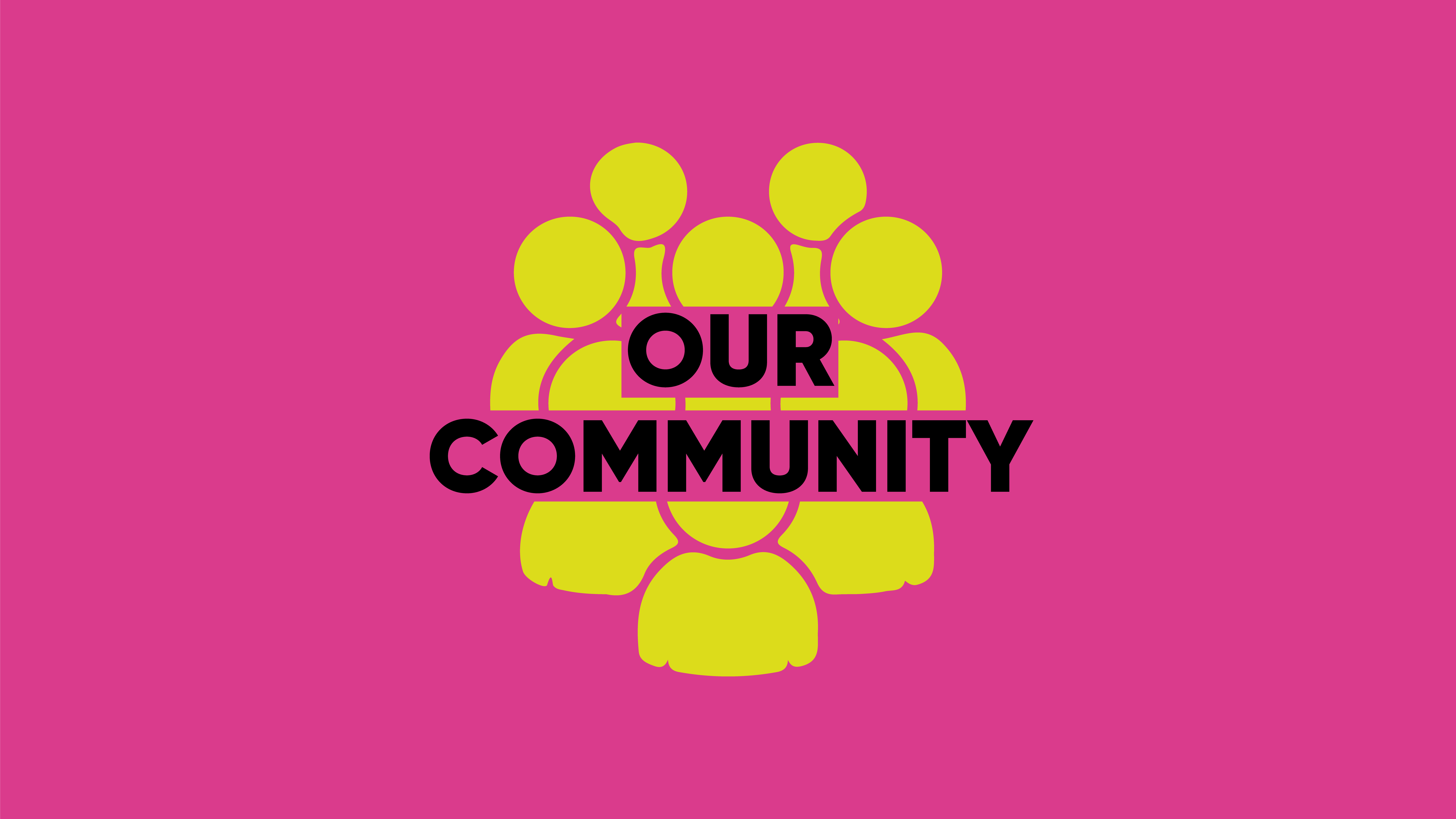 group of people icon with words our community