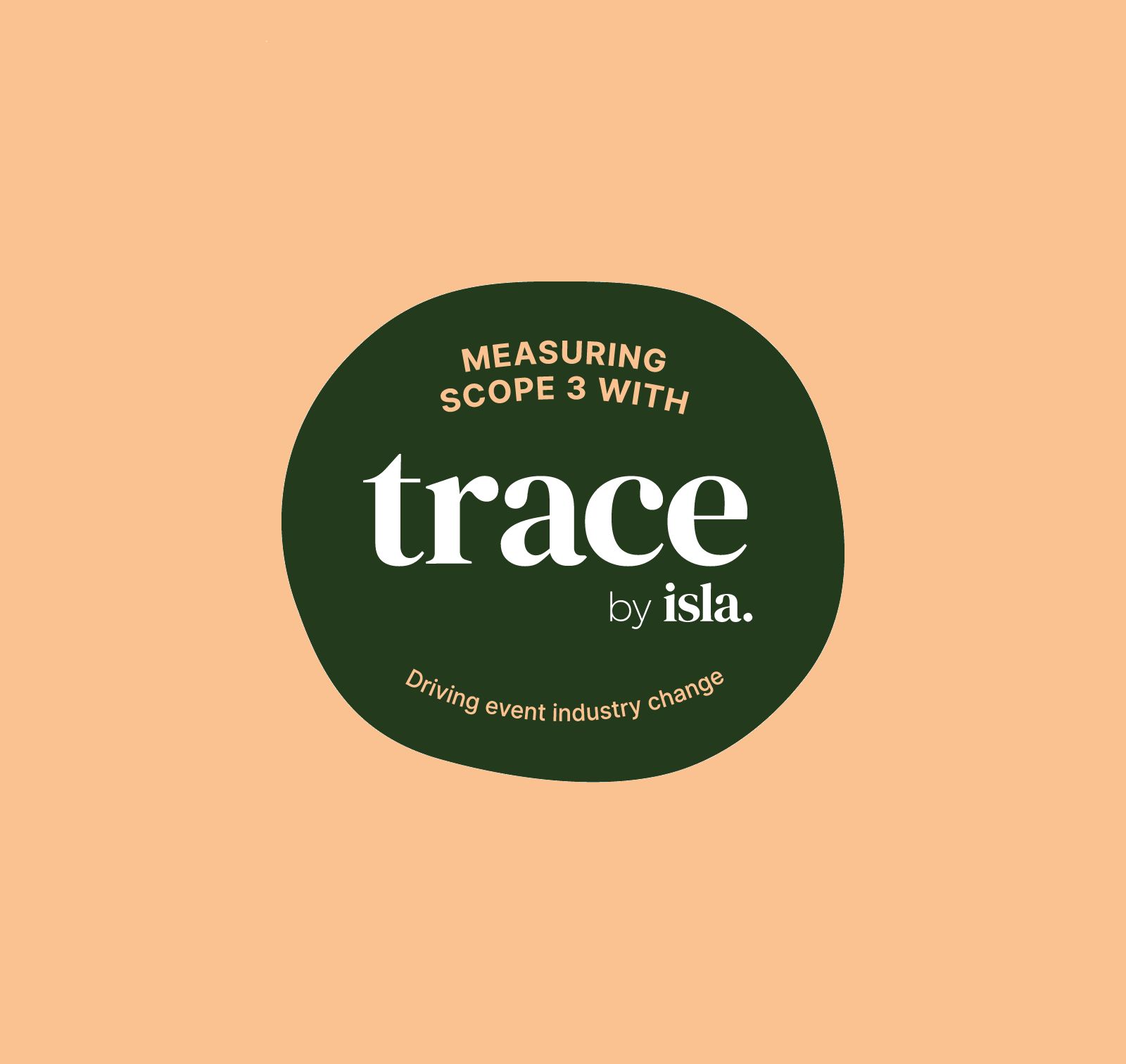green and peach logo with text trace by isla measuring